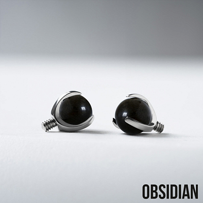 Накрутка шар в лапках Natural Stone Obsidian 1.2 мм